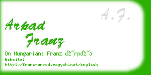arpad franz business card